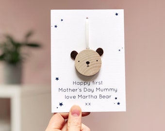 Personalised First Mother's Day Bear Token Card