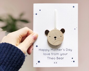 Personalised Mother's Day Bear Token Card