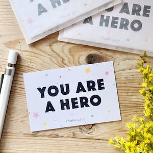 You Are A Hero Mini Pocket Karten Pack, Danke Lehrer Notecards