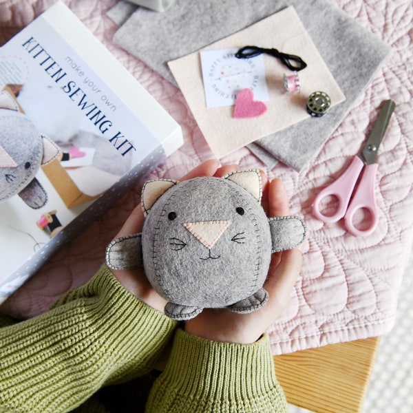Make Your Own Kitten Craft Kit, Sewing Kit For Children And Beginners, Christmas Craft Gift For Tweens