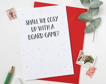 Cosy Up With A Board Game Greeting Card