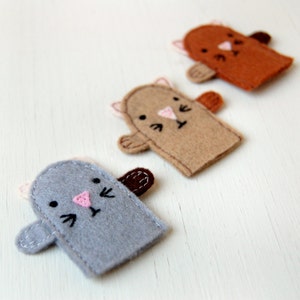 Kitten Finger Puppet Craft Kit, Eco-Friendly Plastic Free Sewing Kit image 2