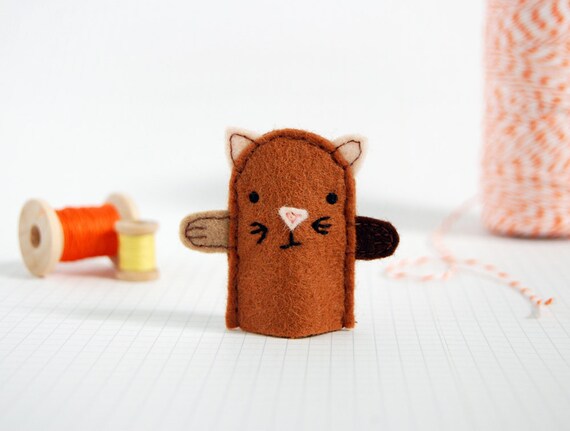 Items similar to Kitten Finger Puppet - Ginger Nut - Role Play on Etsy