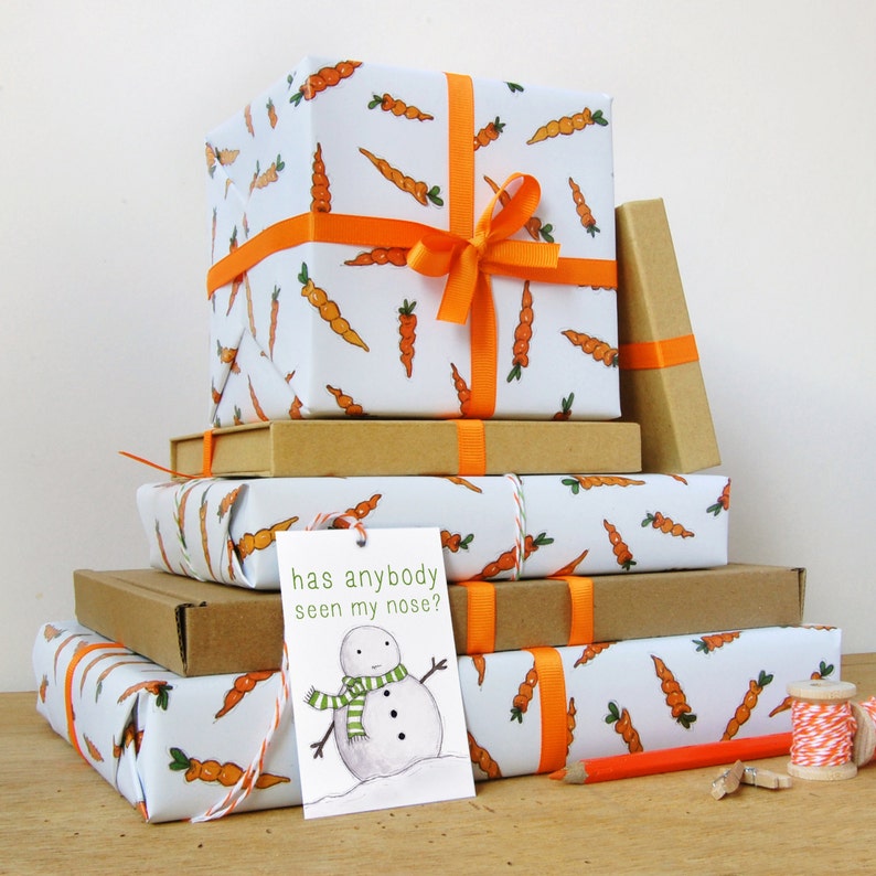 Christmas Carrot Recyclable Wrapping Paper Set image 5