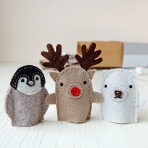 Make Your Own Winter Finger Puppets Craft Sewing Kit Plastic Free Children's Stocking Filler, Eco Friendly Christmas Craft Kit image 7