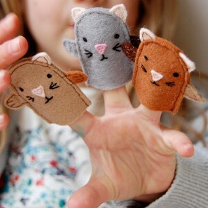 Kitten Finger Puppet Craft Kit, Eco-Friendly Plastic Free Sewing Kit image 4