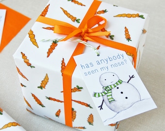 Christmas Carrot Recyclable Wrapping Paper Set