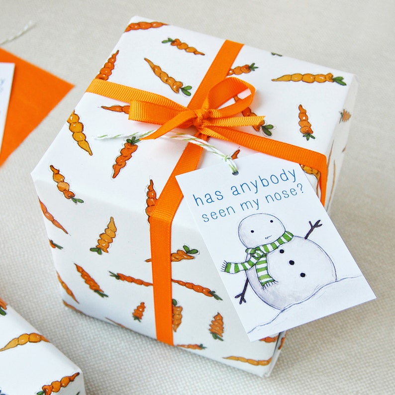 Christmas Carrot Recyclable Wrapping Paper Set image 1