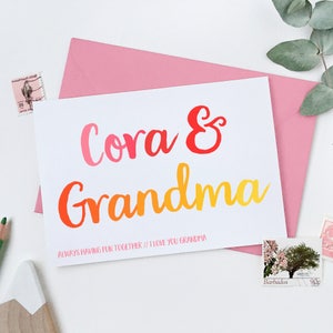 Carte personnalisée grand-mère et moi pour la fête des mères