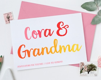 Grandma And Me Personalised Mother's Day Card