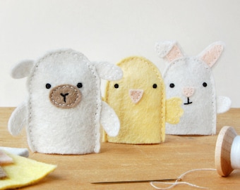 Spring Finger Puppets Craft Kit, Eco-Friendly Plastic Free Sewing Kit, Children's Easter Gift