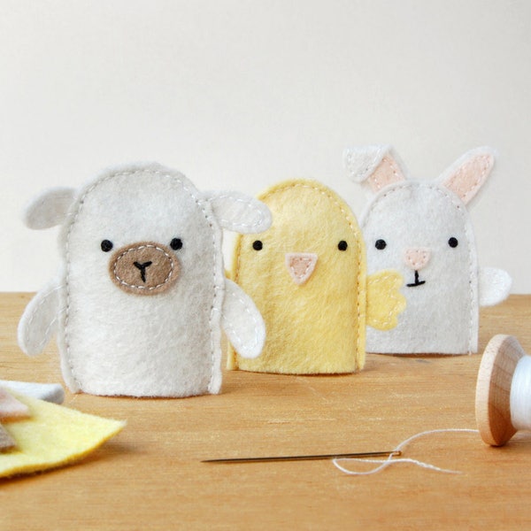 Spring Finger Puppets Craft Kit, Eco-Friendly Plastic Free Sewing Kit, Children's Easter Gift