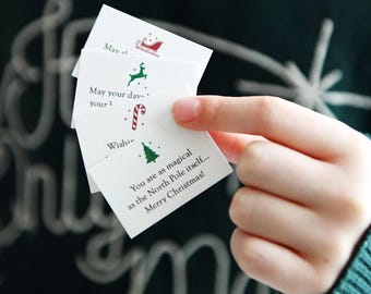 Christmas Fortune Cards Set: 12 Tiny Festive Wishes For Christmas Crackers, Advent Calendars & Stocking Fillers