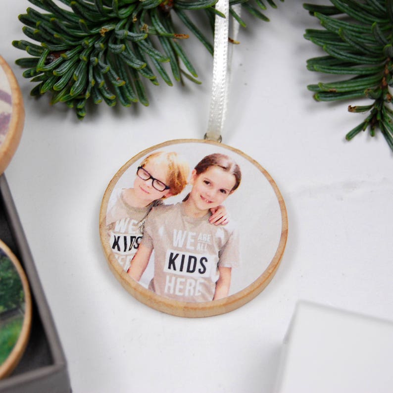 Personnalisé Imprimé Personnalisé Photo Rond babioles de Noël Arbre Décoration