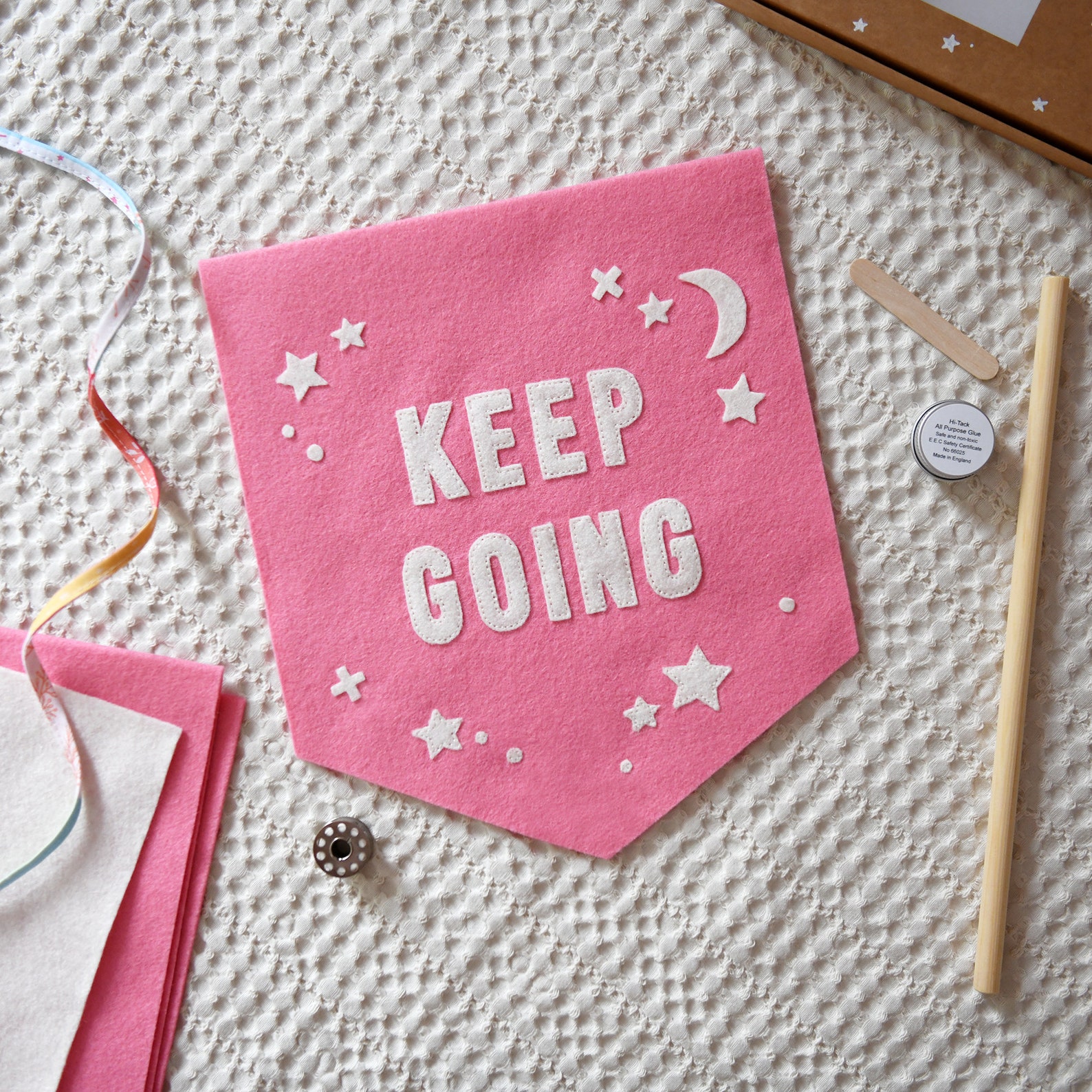 Positive Message Craft Keep Going Positivity Banner Craft Kit, Positive Message Sewing Kit ...