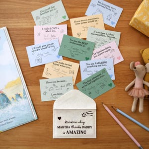 "Personalisierter Umschlag ""Gründe, warum Daddy fantastisch ist"", Sentimentales Andenken Vatertagsgeschenk von jüngeren Kindern, Gründe, warum ich Papa Geschenk liebe."