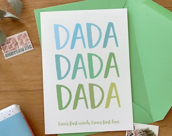 Personalised Baby's First Words Father's Day Card, First Father's Card For New Daddy
