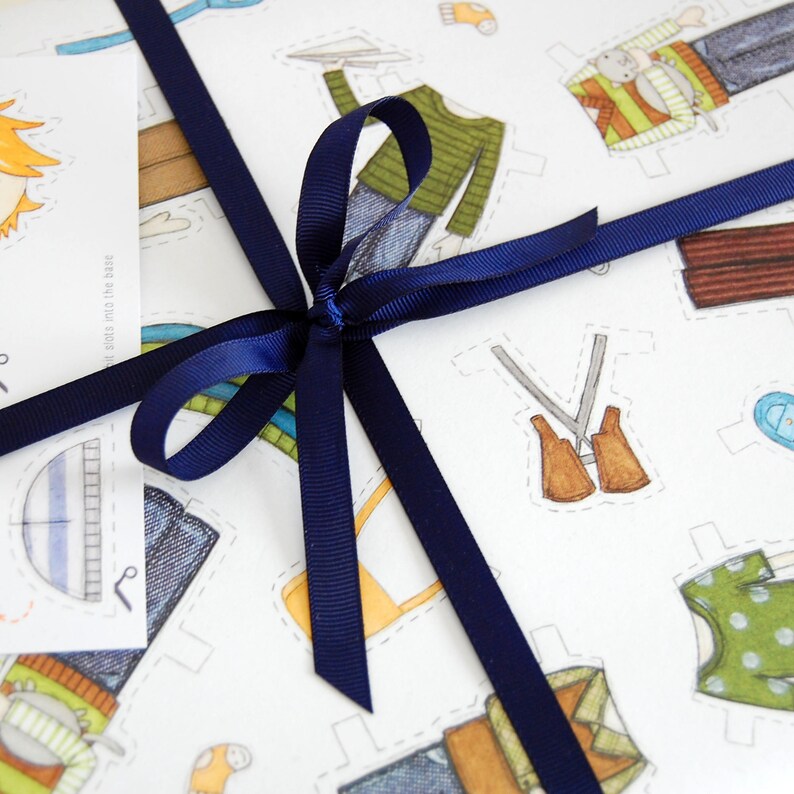 Colin Paper Doll Wrapping Paper Set Etsy