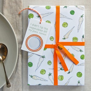 Germogli E Pastinache Set Di Carta Da Imballaggio Per Verdure Di Natale