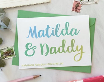 Personalised Daddy And Me Father's Day Card, Plastic Free Greetings Card For Dad