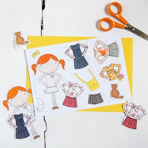 Biglietto d'auguri per bambola di carta per bambini - Design esclusivo