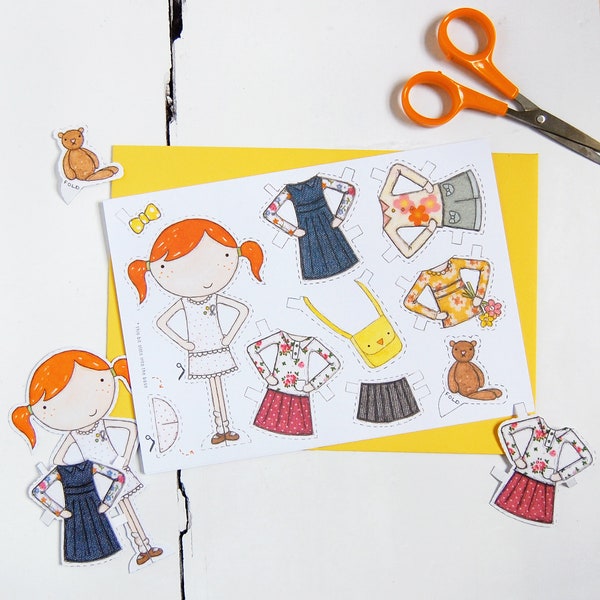Children's Paper Doll Greetings Card - Signature Design