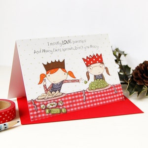 Macy Loves Sprouts Drôle de carte de Noël