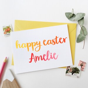 Carte de Joyeuses Pâques personnalisée, carte de Pâques pour enfants
