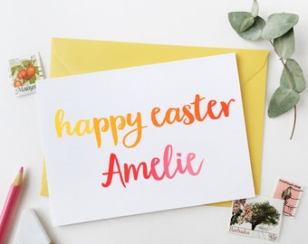 Personalised Happy Easter Card, Children's Easter Card