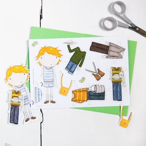 Biglietto di auguri per bambole di carta Colin Signature Outfits