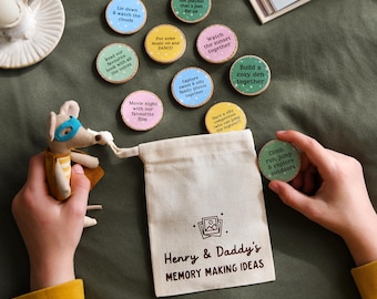 Personalised Daddy And Me Memory Making Ideas Bag, Father’s Day Gift For Dad, Daddy And Child Activity Tokens, Keepsake Gift From Kids