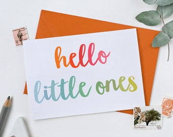 Hello Little Ones New Baby Twins Card