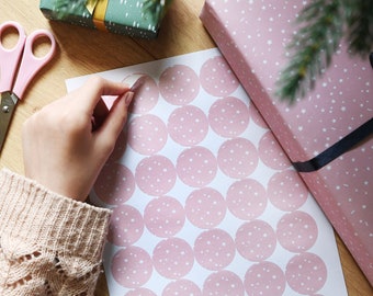 Recycled Pink Stars Wrapping Paper Stickers