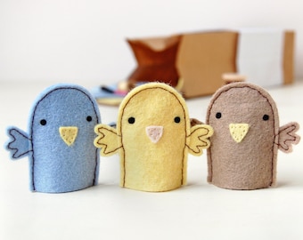 Plastic Free Felt Bird Finger Puppets Craft Kit For Children