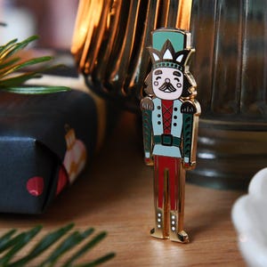 Nutcracker Enamel Pin Badge - Traditional Christmas Brooch, Magical Christmas Stocking Filler Gift