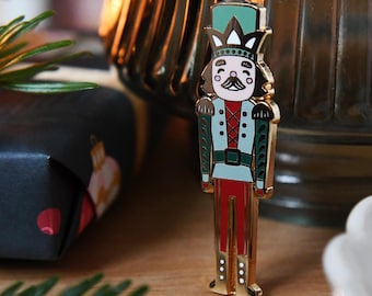 Nutcracker Enamel Pin Badge - Traditional Christmas Brooch, Magical Christmas Stocking Filler Gift
