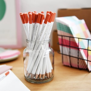 Single &#39;Today I Am Strong&#39; Positive Pencil, Positive Message Pencils, UK Made Writing Pencils Set