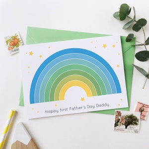 Eerste regenboogkaart voor Vaderdag, Vaderdagkaart van Younger Child