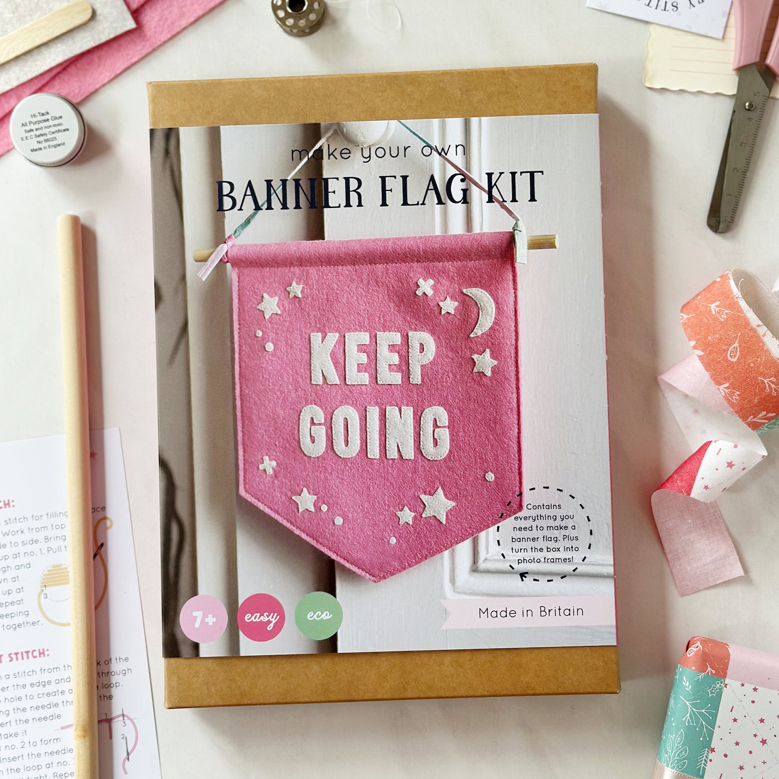 Positive Message Craft Keep Going Positivity Banner Craft Kit, Positive Message Sewing Kit ...