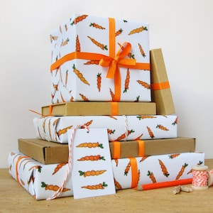Carrot Wrapping Paper Set Gift Wrap, Fun Easter Gift Wrap