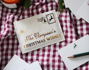 Personalised Family Christmas Wishes Envelope & Cards, Handmade Christmas Keepsake Gift For Families, Heirloom Christmas Tree Decoration