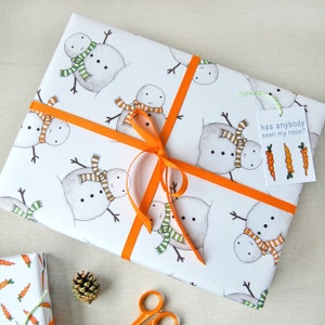 Christmas Snowman Eco Friendly Recyclable Wrapping Paper Set image 2