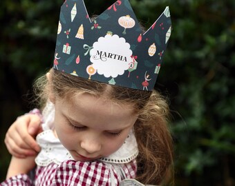 Personalised Nutcracker Christmas Crown Card, Christmas Card for Children, Ballet Gift, Christmas Eve Box Filler, Festive Place Setting