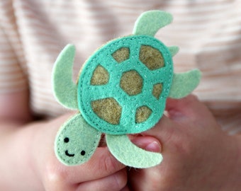Sea Turtle Finger Puppet Craft Kit - Plastic Free Children's Sewing Kit, Eco Friendly Craft Kit