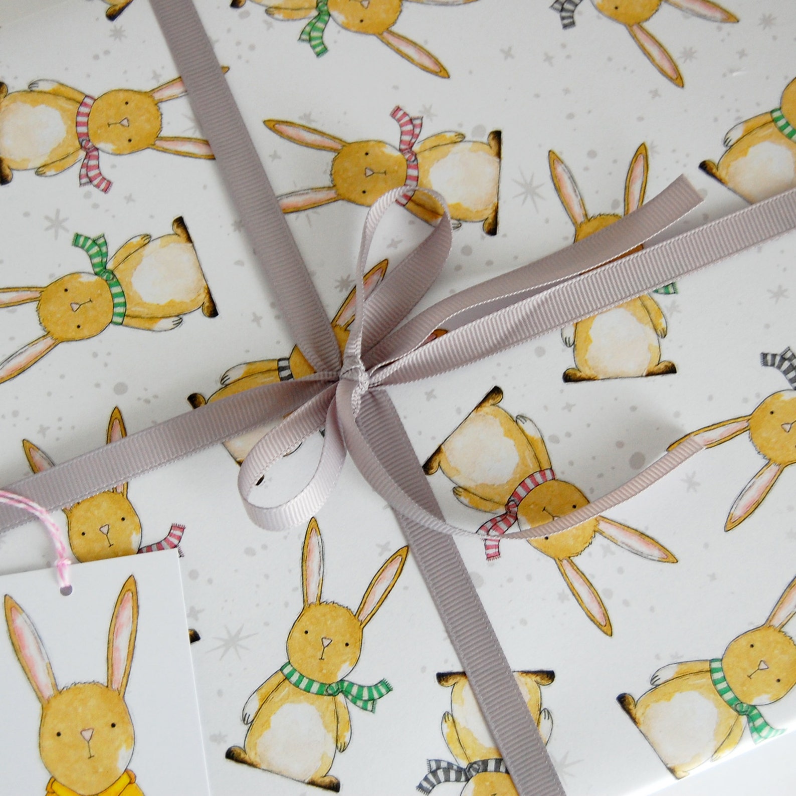 New Baby Rabbit Wrapping Paper Set Babies First Easter Gift Etsy