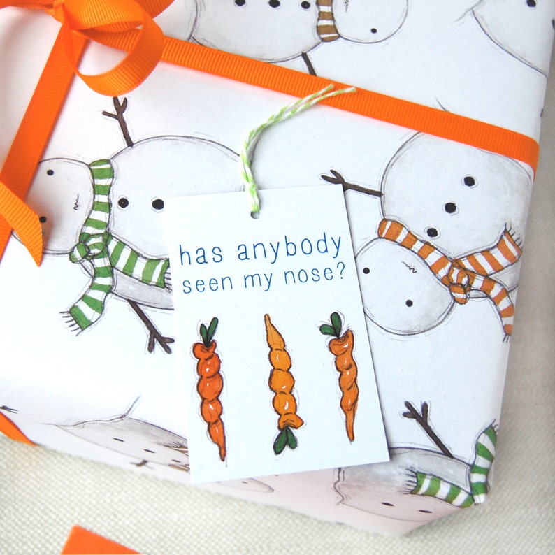 Christmas Snowman Eco Friendly Recyclable Wrapping Paper Set zdjęcie 4