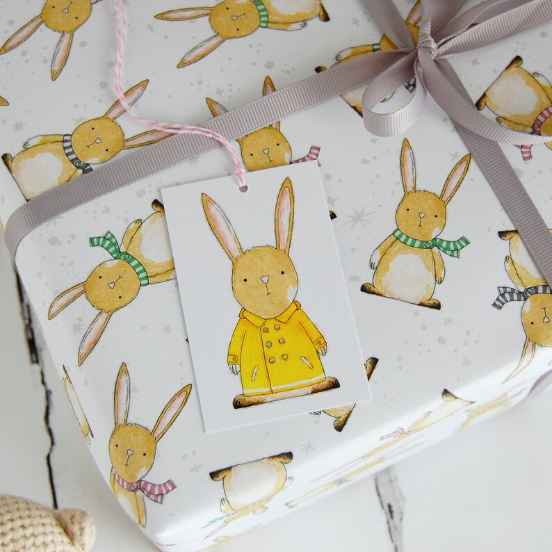 New Baby Rabbit Wrapping Paper Set Babies First Easter Gift Etsy