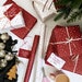 MIXED Red & White Stars 'Wonderful Time' MIXED Recyclable Christmas Wrapping Paper Set 