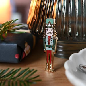 Nutcracker Enamel Pin Badge - Traditional Christmas Brooch, Magical Christmas Stocking Filler Gift