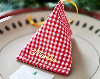 Personalised Christmas Place Setting with Hidden Wish, Handmade Reusable Christmas Table Setting, Eco Friendly Table Decoration